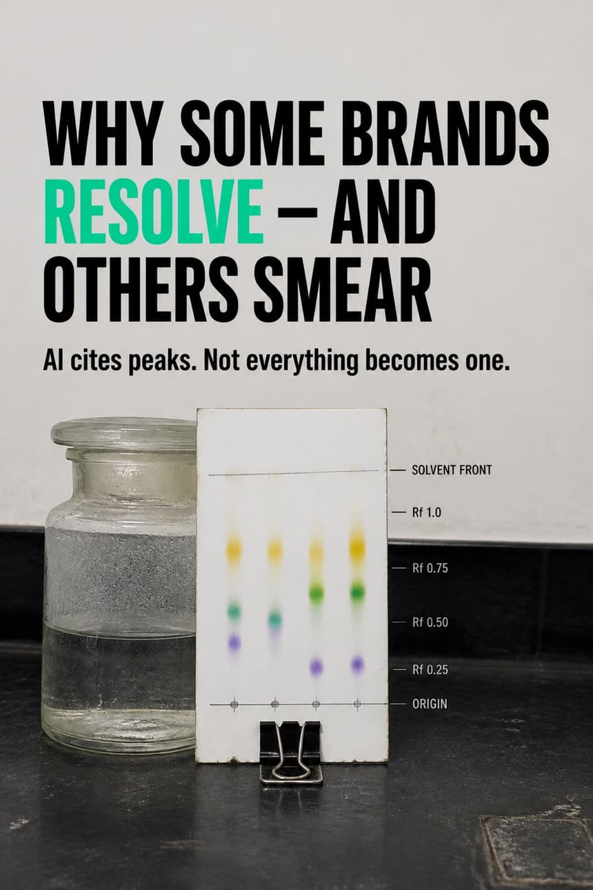 Carousel cover — a chromatography bench with lit sample columns, the headline set into the apparatus.